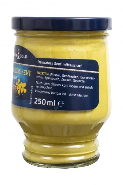 Küstengold Delikatess Senf Mittelscharf 2 Küstengold Delikatess Senf Mittelscharf – Bild 2