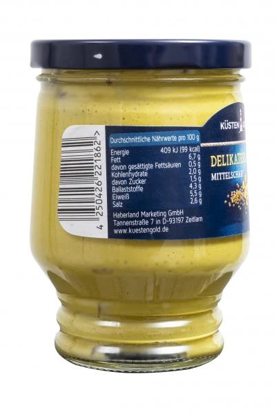 Küstengold Delikatess Senf Mittelscharf 3 Küstengold Delikatess Senf Mittelscharf – Bild 3