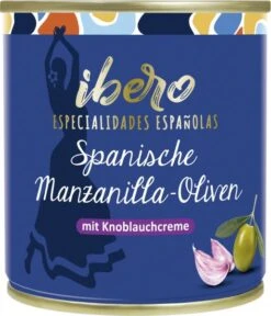 Ibero Spanische Grüne Manzanilla Oliven Mit Knoblauchcreme