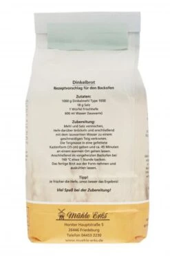 Mühle Erks Bioland Dinkelmehl Type 1050 6 Mühle Erks Bioland Dinkelmehl Type 1050 -Reformhaus 4502110086 4038269001649 03